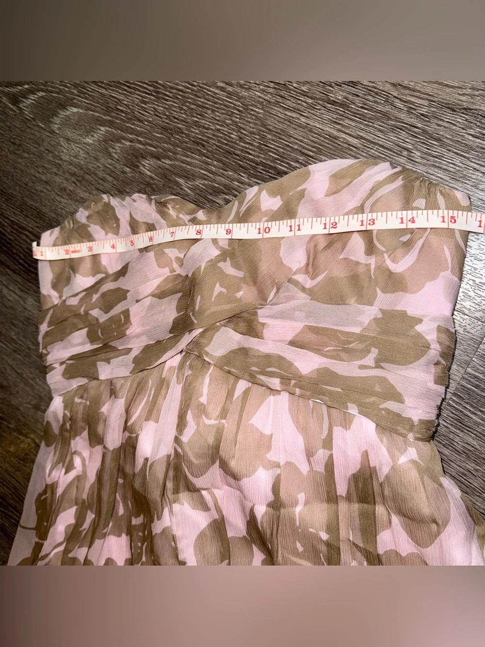 J. Crew Rose Tan 100% Silk Chiffon Long Maxi Dress Sweetheart Neck Gown Size 4